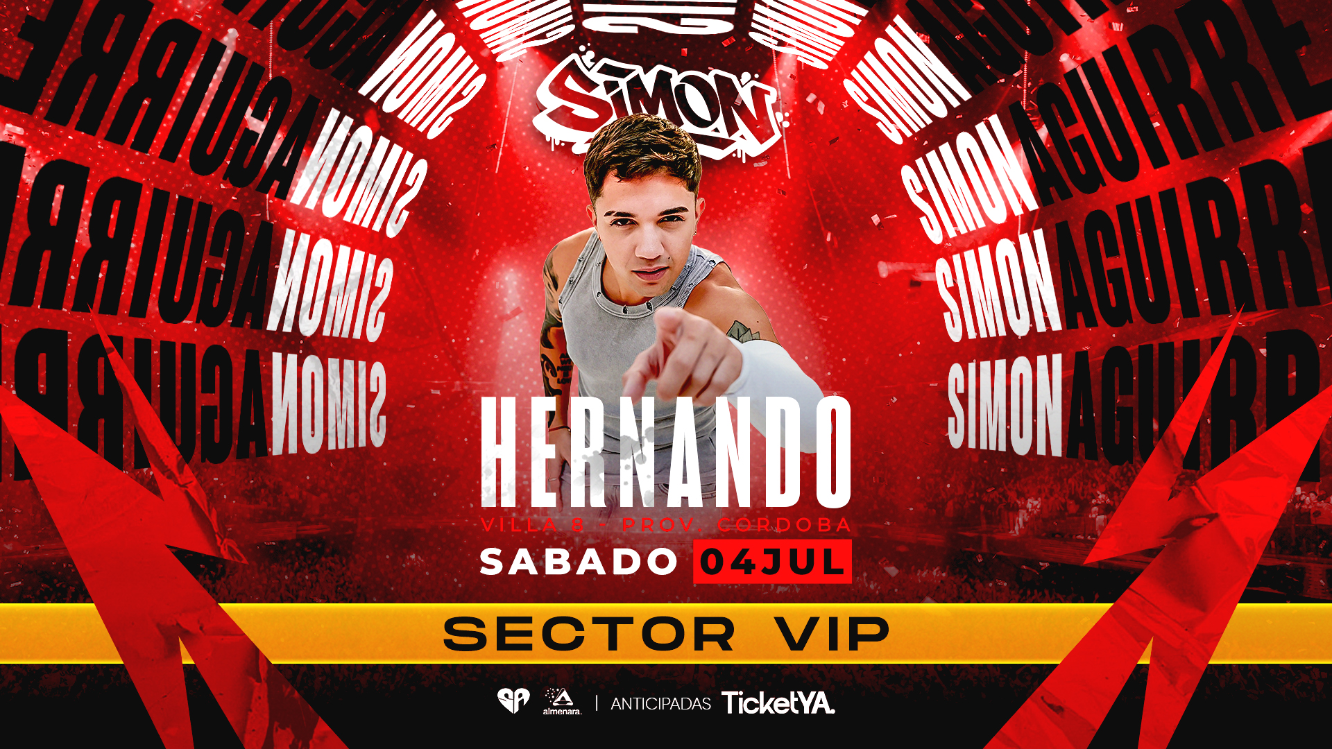 ENTRADA VIP – SIMON AGUIRRE – 04/07 – ¡VILLA 8 – HERNANDO!