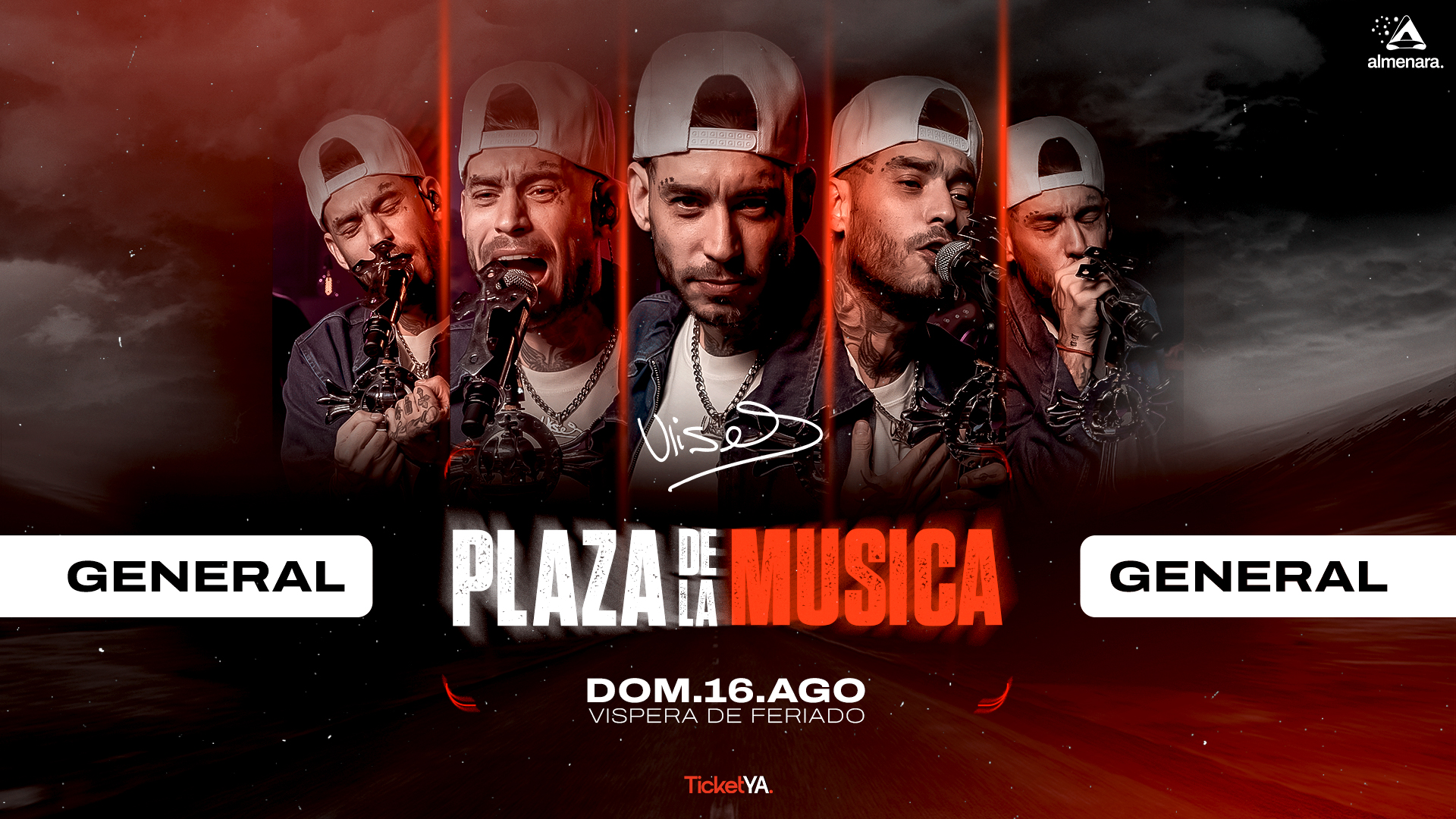 ENTRADAS GENERALES – 16/08 PLAZA DE LA MUSICA – SEGUNDA TANDA